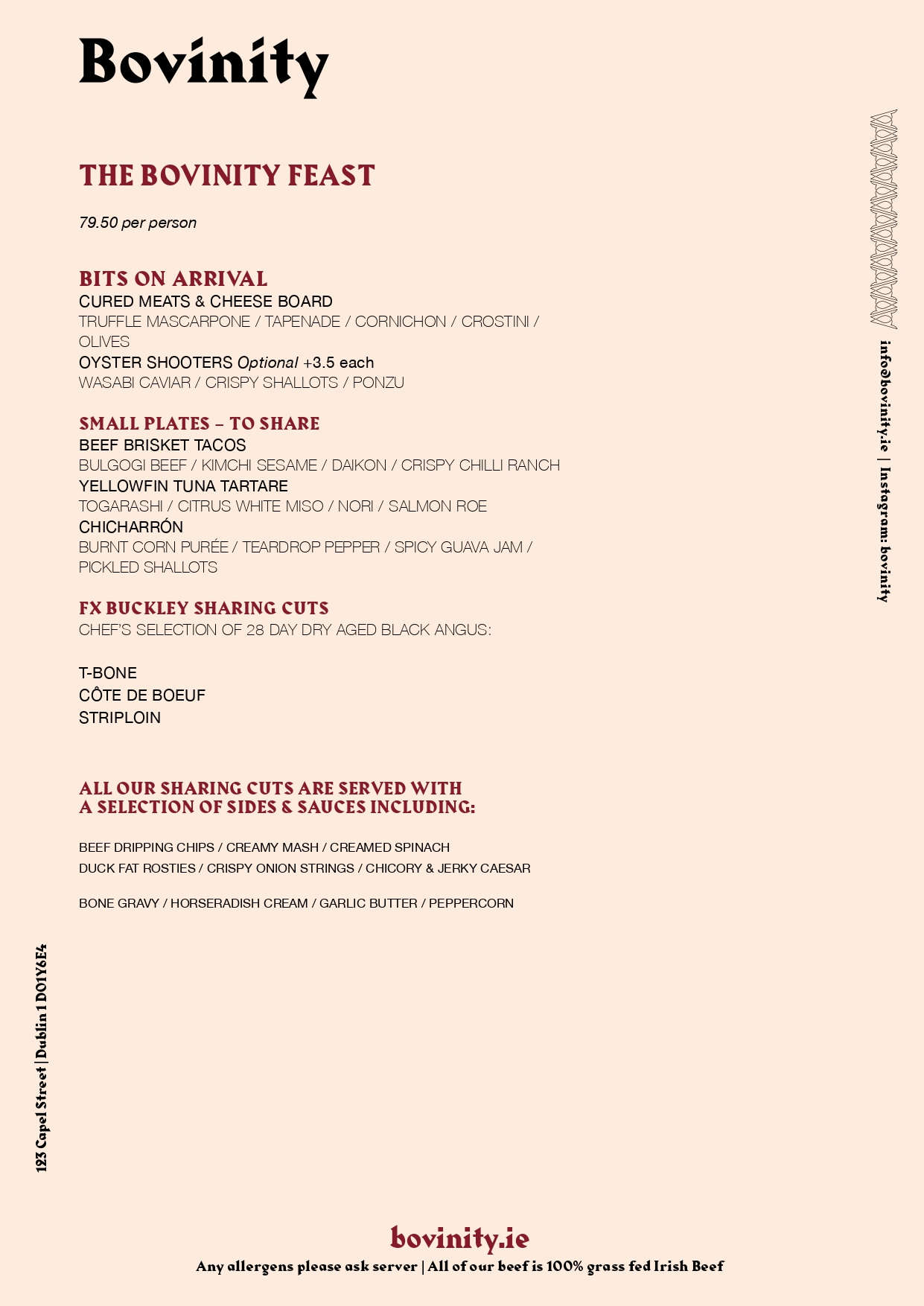bovinity feast menu
